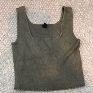 Windsor Green Fitted Crop Tank Top